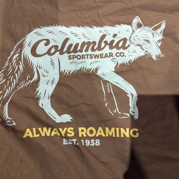 Columbia Tan Tee with Blue Tag - Picture 1 of 7